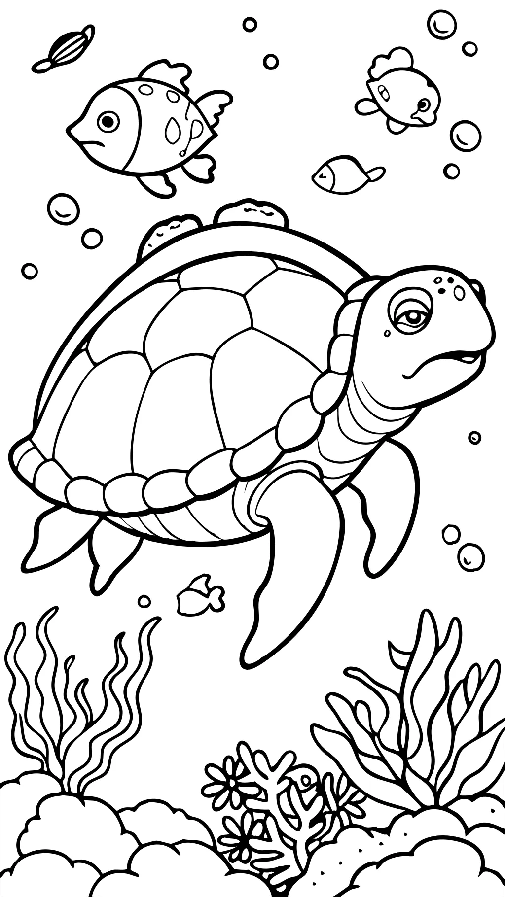 coloring page of a sea turtle